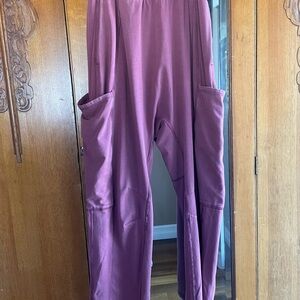 Free People “Hot Shot” pants.  Color is Sour Cherry.